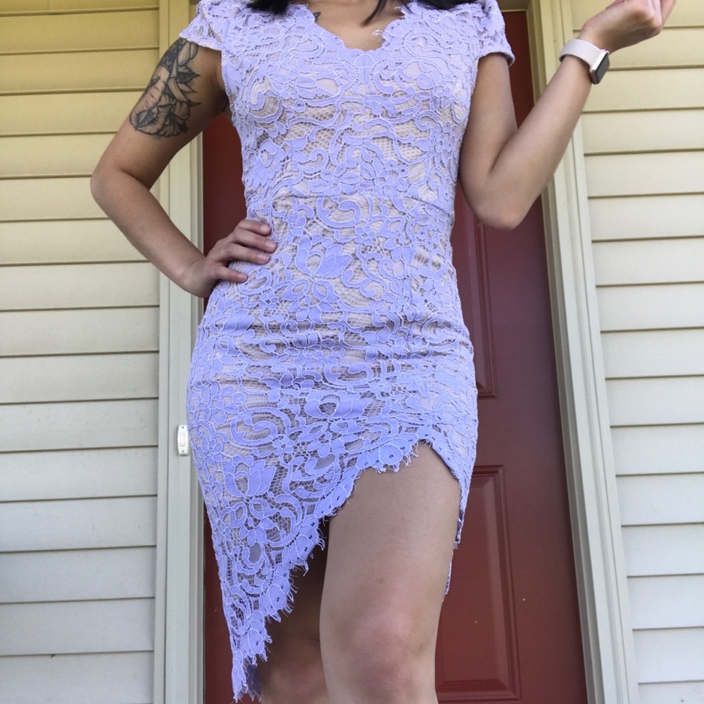 Elegant Purple Lace Dress